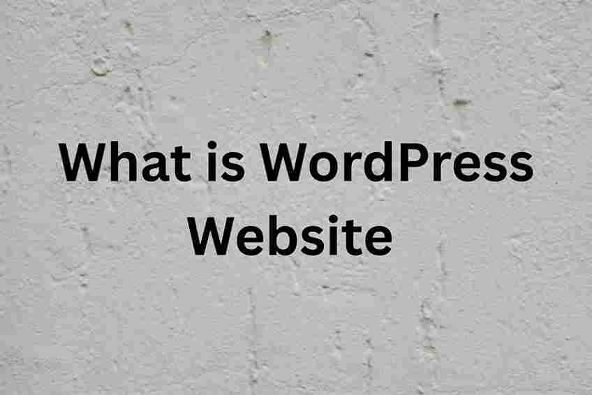 Simple horizontal graphic explaining what a WordPress website is, featuring a web browser illustration with a clean minimal design.